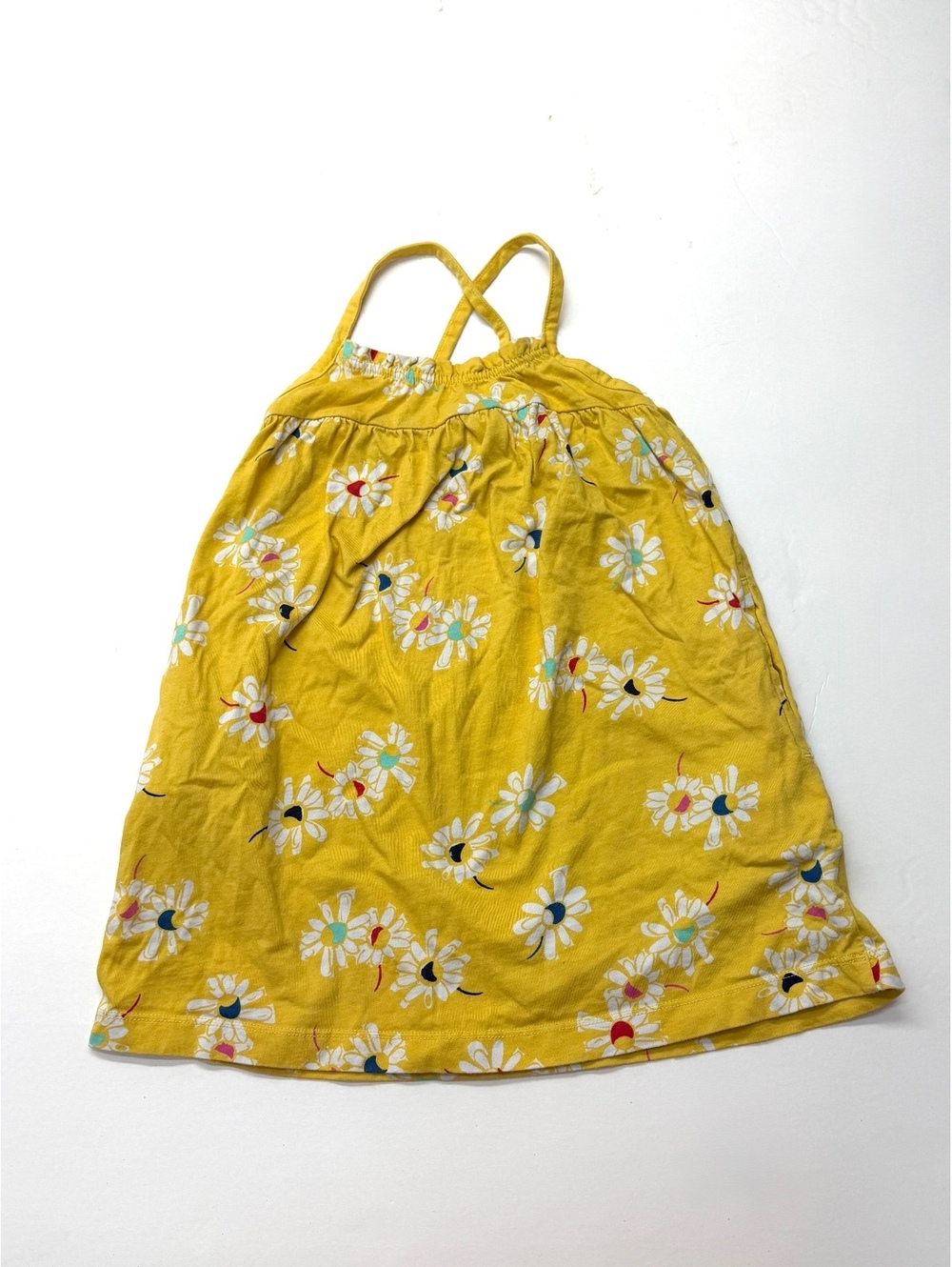 Hanna Andersson Girls Yellow Daisy Dress Sundress Summer Casual Dress Size 5